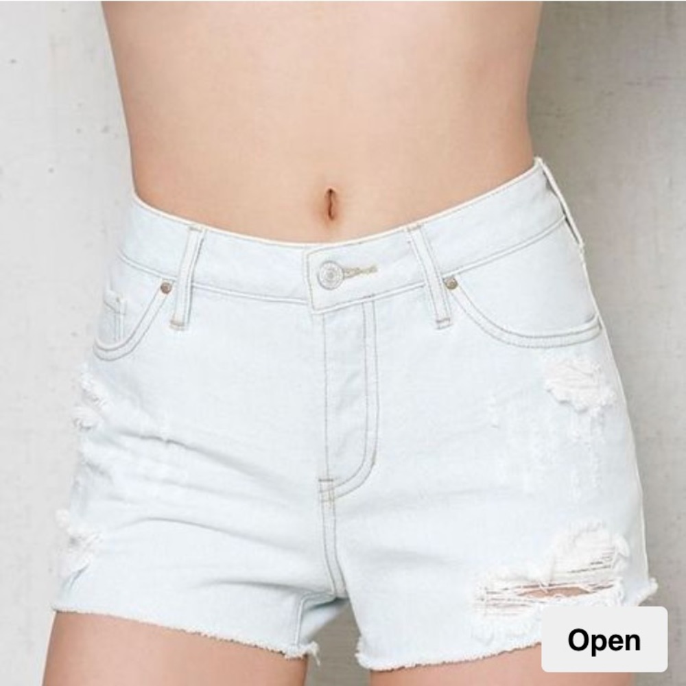 PacSun Mid Rise Denim Jean Shorts Light Wash Mom